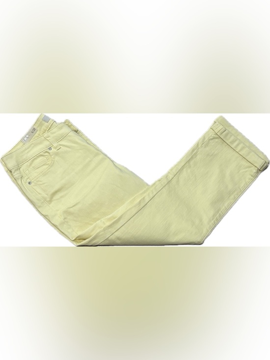 Vintage America Blues Denim - Vintage America Blues Cropped Pale Yellow Jeans